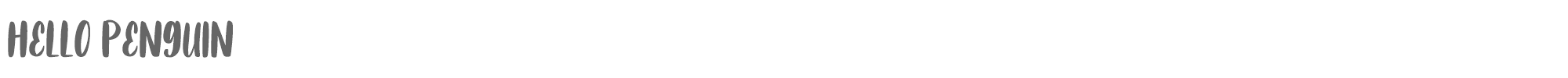 Sample characters Hello Penguin Font